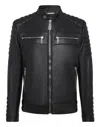 Philipp Plein Quilted Shoulders Zippered Pockets Jacket In Black