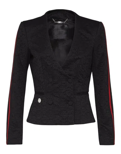 Philipp Plein Jacket "give Him Warning" In Black