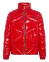 Philipp Plein Glossy Padded Jacket In Red
