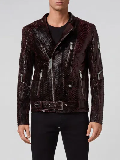 Philipp Plein Jacket Men In Burgundy