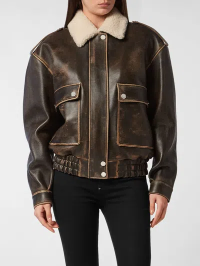 Philipp Plein Jacket Woman In Brown