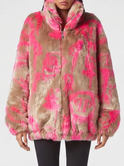 Philipp Plein Jacket Woman Color Beige In Multi