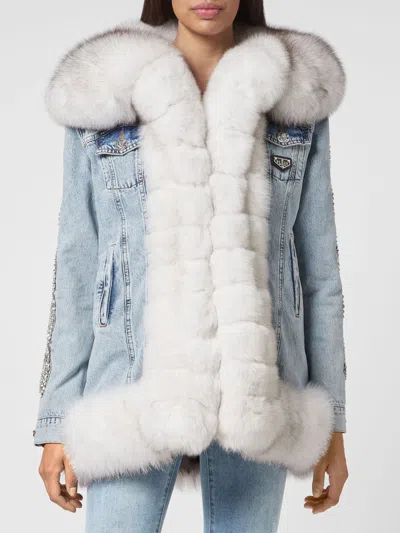 Philipp Plein Jacket Woman Color Denim In Multi