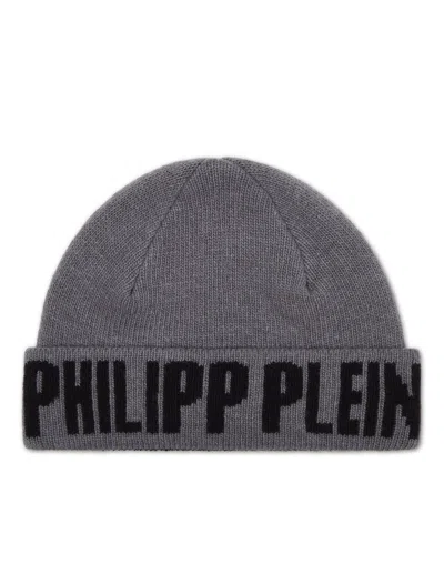 Philipp Plein Jacquard Beanie  Tm In Gray