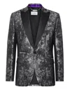 Philipp Plein Jacquard Blazer Lord Fit Gothic Plein With Crystals In Black