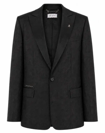 Philipp Plein Jacquard Blazer Regular Fit Monogram Men In Multi