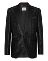 Philipp Plein Monogram-jacquard Single-breasted Blazer In Black