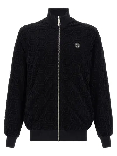 Philipp Plein Jacquard Monogram Sweatshirt In Black