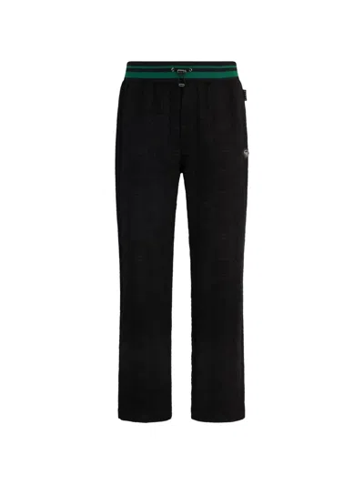 Philipp Plein Jacquard Monogram Track Pants In Black
