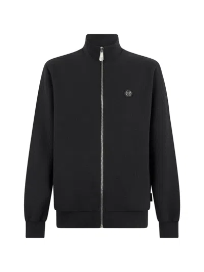 Philipp Plein Jacquard-monogram Tracksuit Jacket In Black