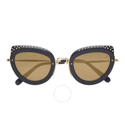 Philipp Plein Jacqueline Gold Mirrored Cat Eye Ladies Sunglasses 000-wes0049-pco002n-mgxg In Black