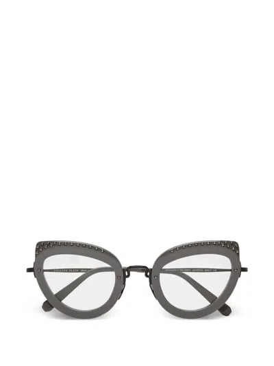 Philipp Plein Jaqueline-v Stud-embellished Glasses In Gray