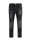 Philipp Plein Denim Skinny Fit Hexagon Jeans In Black