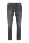 Philipp Plein Denim Skinny Fit Hexagon Jeans In Grey