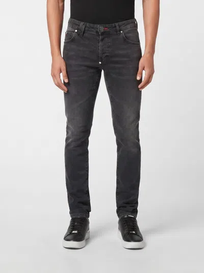 PHILIPP PLEIN PHILIPP PLEIN SKINNY FIT JEANS IN COTTON DENIM,I43726002