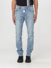 Philipp Plein Denim Trousers Super Straight Cut Destroyed In Denim