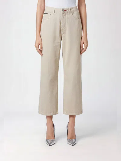 Philipp Plein Jeans Woman In Neutral