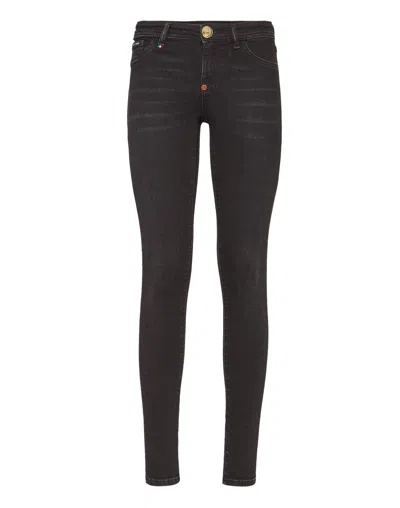 Philipp Plein Jeggins "nothing Left At All" Original In Black