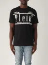 Philipp Plein Jersey T-shirt Round Neck Ss Strass Racing Club In Black