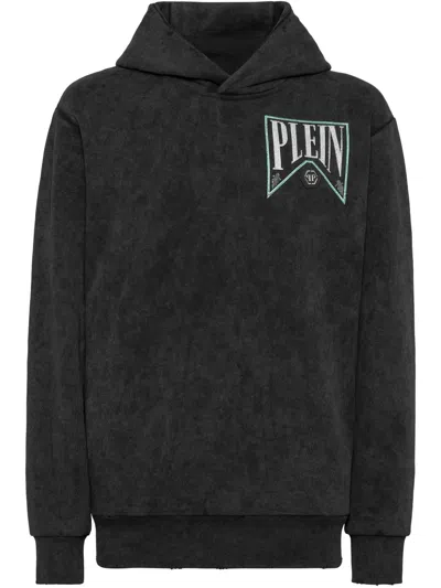 Philipp Plein Jersey Hoodie In 黑色