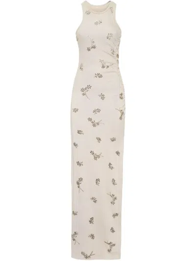 Philipp Plein Jersey Midi Dress In Gray