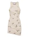 Philipp Plein Floral-embellishment Ribbed Mini Dress In Multi