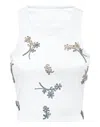 Philipp Plein Jersey Rib Tank Top Flowers