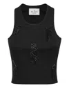 Philipp Plein Jersey Rib Tank Top Fringe