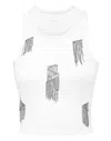 Philipp Plein Jersey Rib Tank Top Fringe