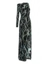Philipp Plein Jersey Strass Long Dress Mono Sleeve Flame