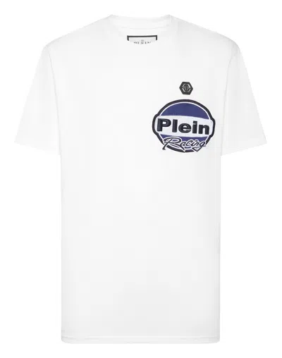 Philipp Plein Jersey T-shirt Round Neck Ss Cars Racing In White
