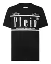 Philipp Plein Jersey T-shirt Round Neck Ss Strass Racing Club In Black
