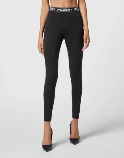 Philipp Plein Jogging Biker Leggings Women In Black