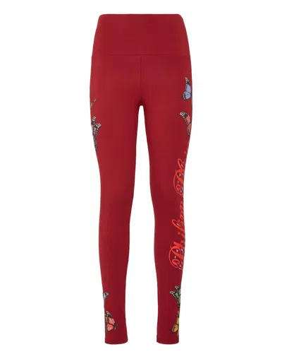 Philipp Plein Jogging Leggings "butterfly" In Red