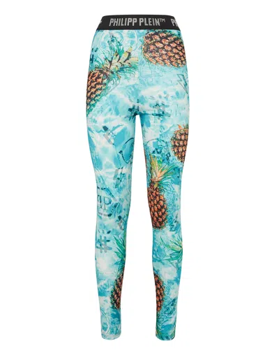 PHILIPP PLEIN JOGGING LEGGINGS STONES PINEAPPLE SKIES