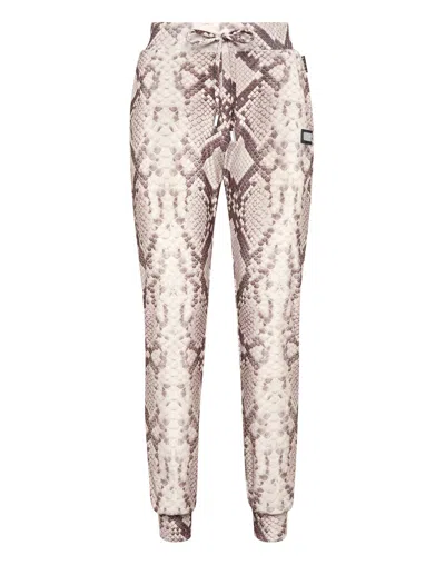 Philipp Plein Jogging Pants All-over Python In Animal Print
