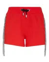 Philipp Plein Jogging Shorts Crystal Fringe In Red