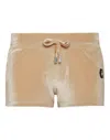 Philipp Plein Rhinestone-embellished Drawstring Shorts In Beige