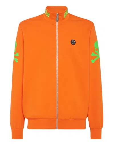 Philipp Plein Embroidered Zip-up Sweatshirt In Multi