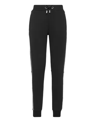 Philipp Plein Jogging Trousers Crystal In Black