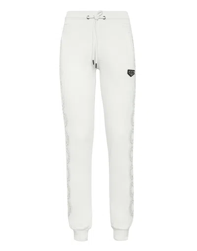 Philipp Plein Crystal Cable Cotton Jogging In White