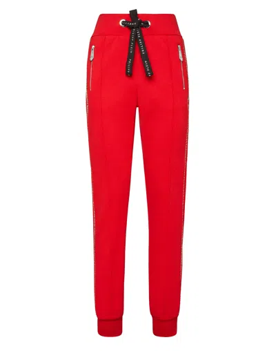 Philipp Plein Jogging Trousers Crystal In Red