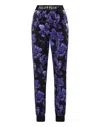 Philipp Plein Jogging Trousers Flowers In Black