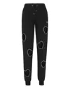 Philipp Plein Heart Cut-out Track Pants In Black