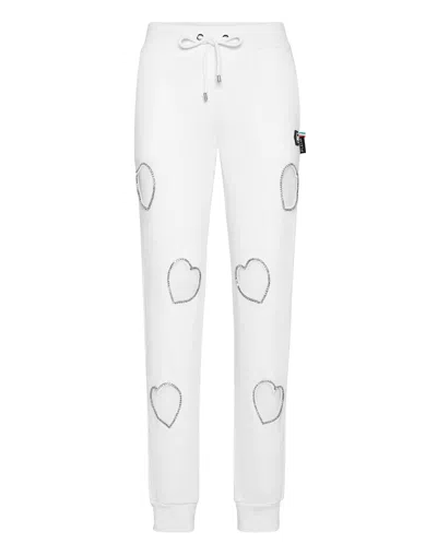 Philipp Plein Heart Track Pants In White