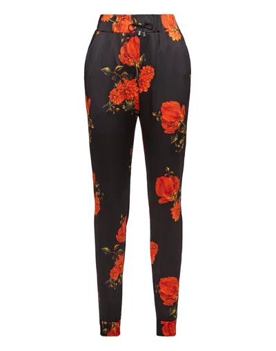 Philipp Plein Jogging Trousers "red Flowers Print" In Multi