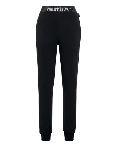 Philipp Plein Jogging Trousers Stones In Black