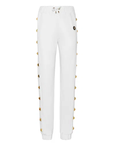 Philipp Plein Jogging Trousers Studs In White