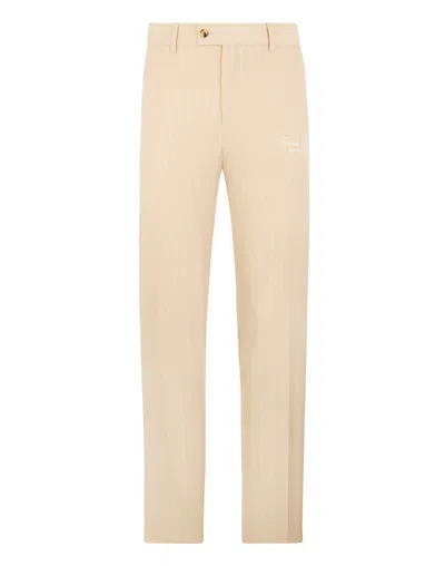 Philipp Plein Joy Fit Trousers Pinstripe Tennis In Gold