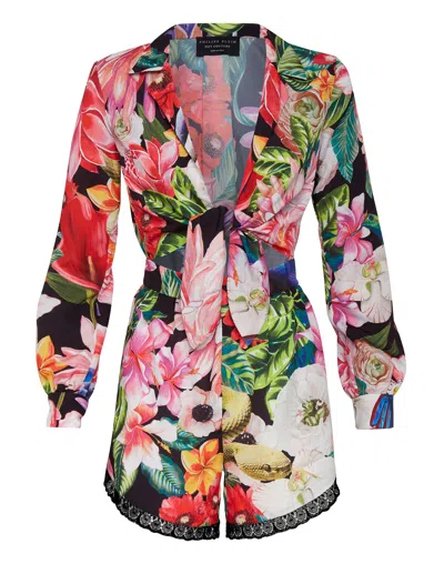 Philipp Plein Jumpsuit Flowers In Multi